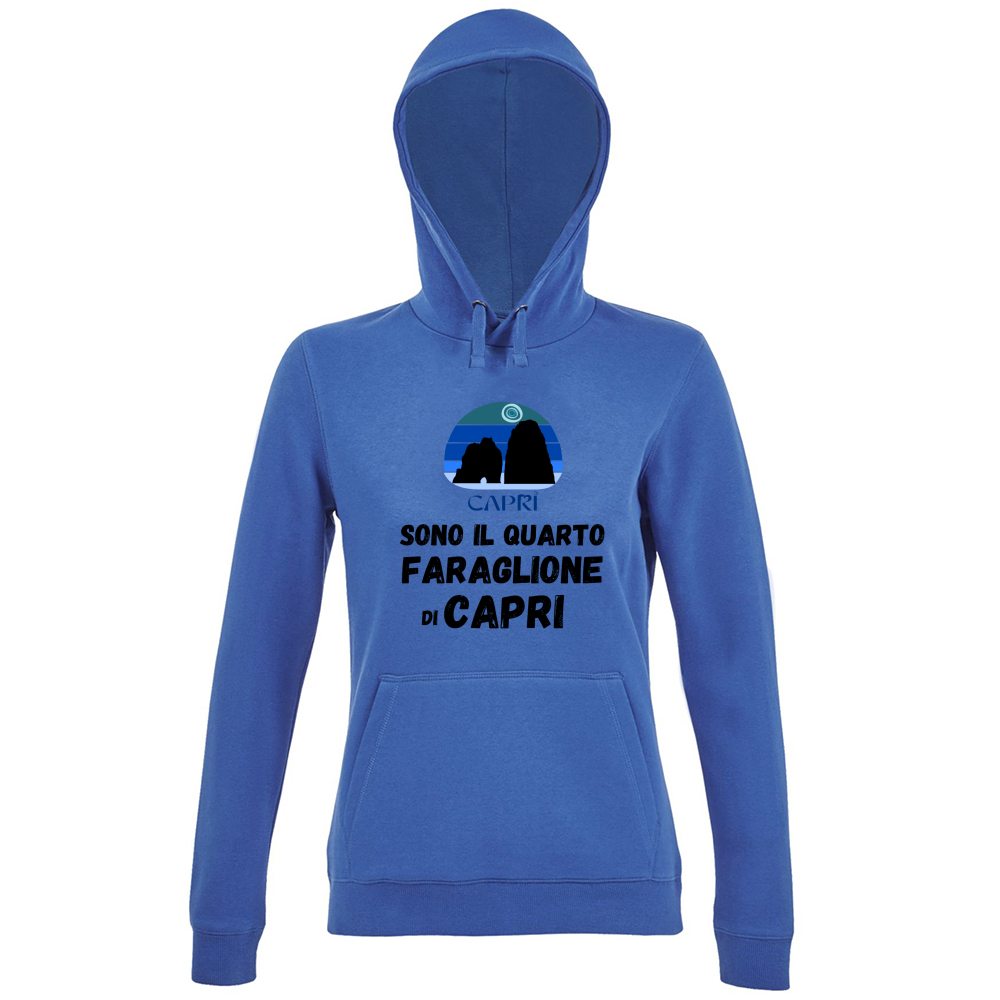 Hoodie Premium Women SONO IL QUARTO FARAGLIONE DI CAPRI SCRITTA NERA
