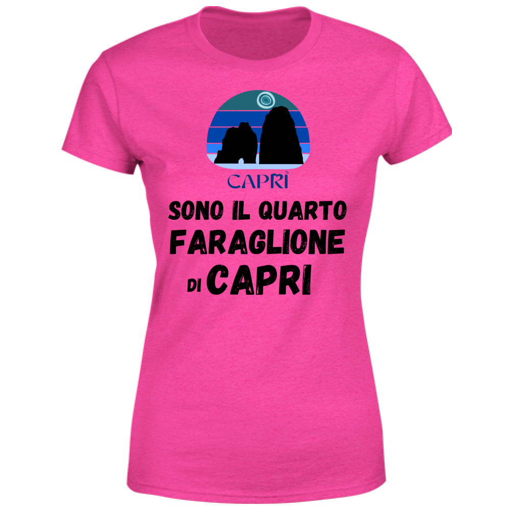 T-Shirt Donna SONO IL QUARTO FARAGLIONE DI CAPRI SCRITTA NERA
