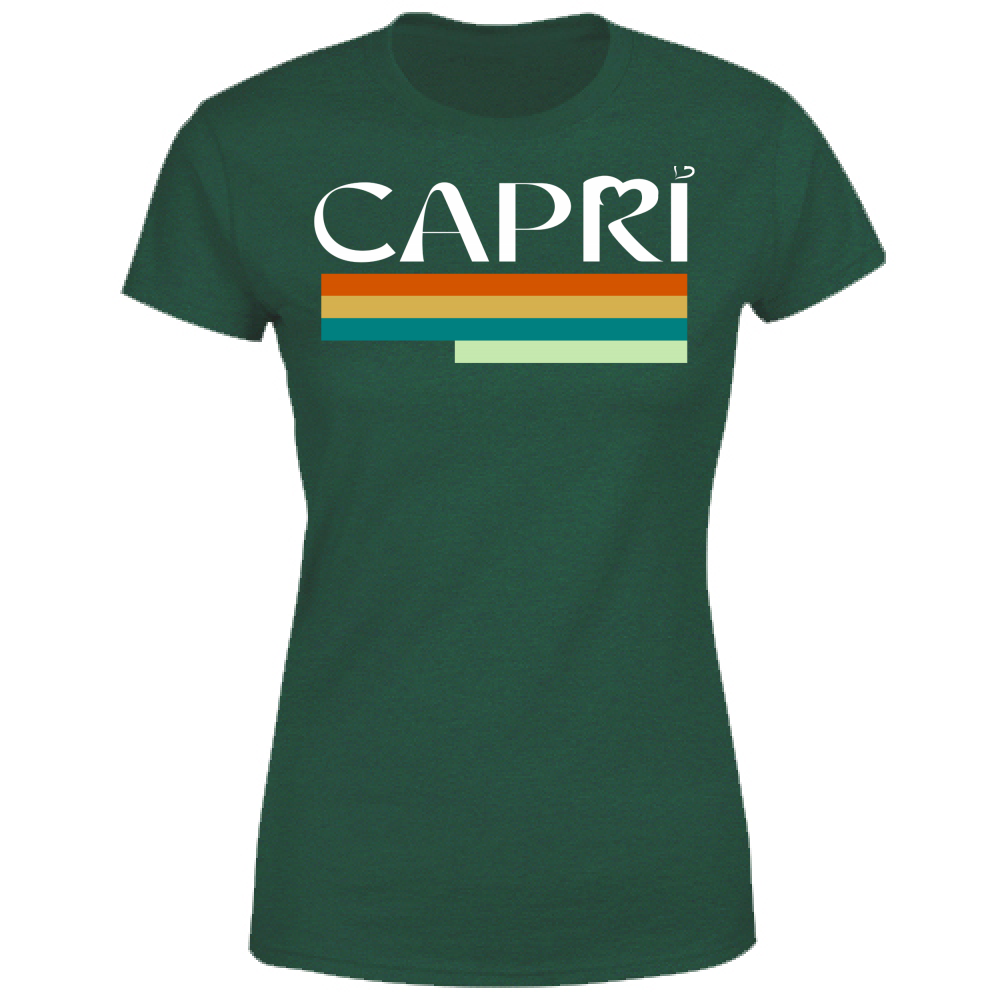 T-Shirt Donna CAPRI TECNICOLOR SCRITTA BIANCA