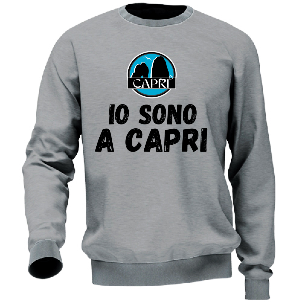 Felpa Unisex IO SONO A CAPRI SCRITTA NERA