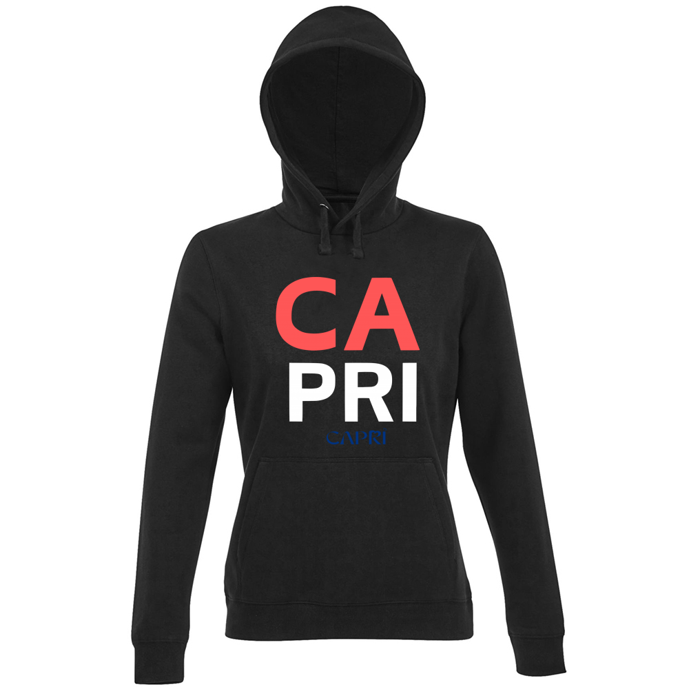 Hoodie Premium Women CAPRI DESIGN SCRITTA ROSSA