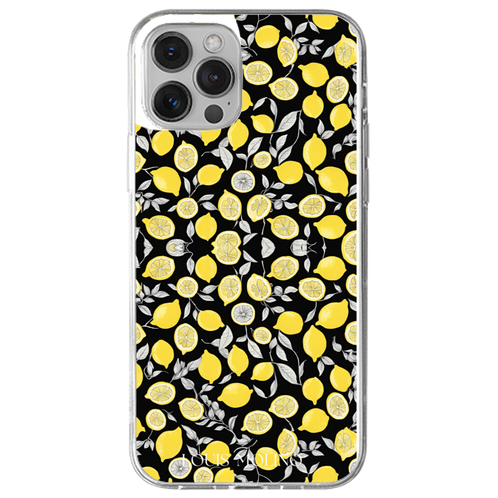 Rubber Cover iPhone 12 Pro LEMON GRAY+BLACK CAPRI