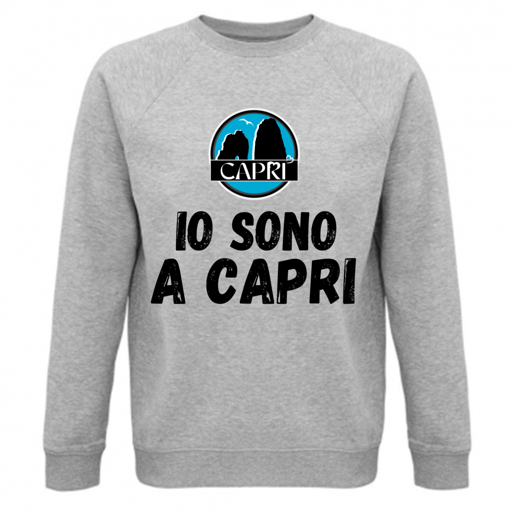 Felpa Unisex Organica IO SONO A CAPRI SCRITTA NERA