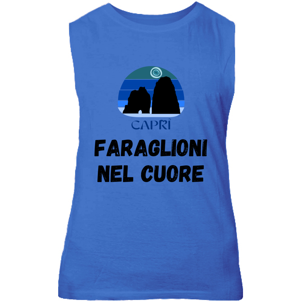 Canotta Unisex FARAGLIONI DI CAPRI NEL CUORE SCRITTA NERA
