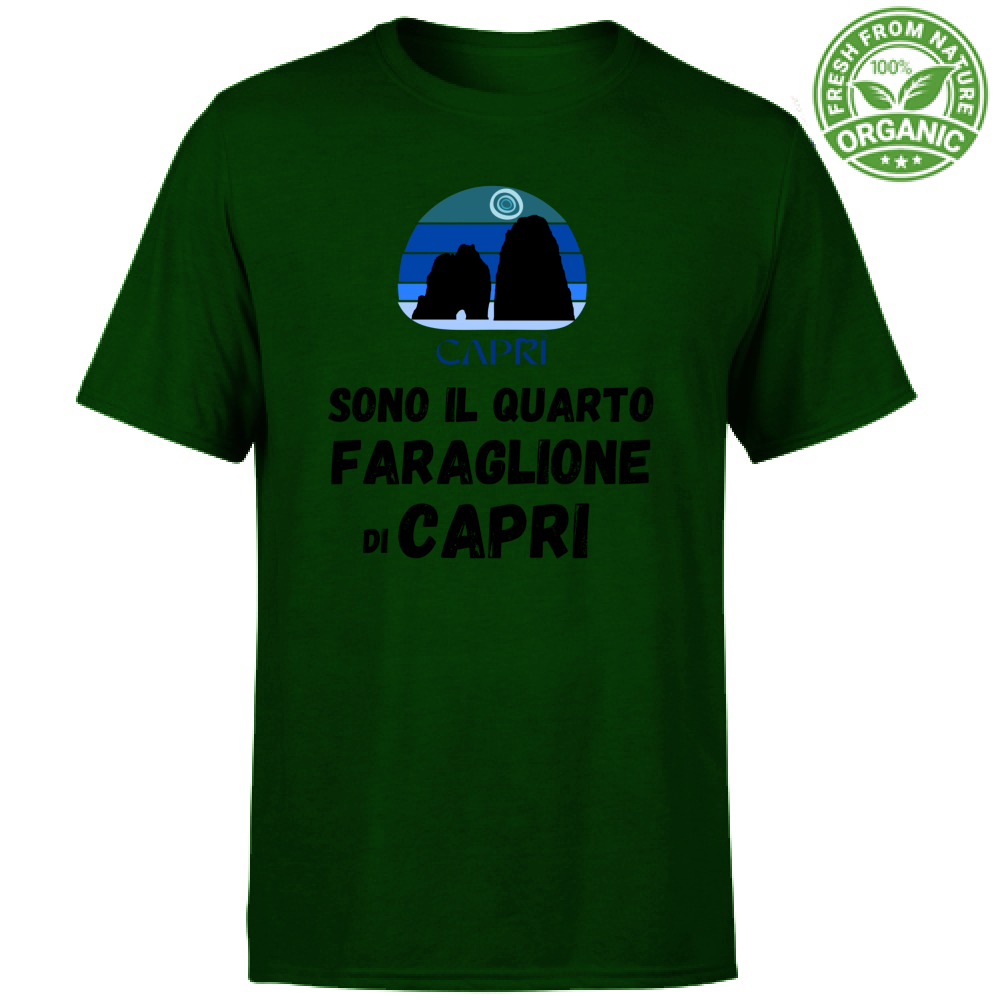 T-Shirt Unisex Organic SONO IL QUARTO FARAGLIONE DI CAPRI SCRITTA NERA