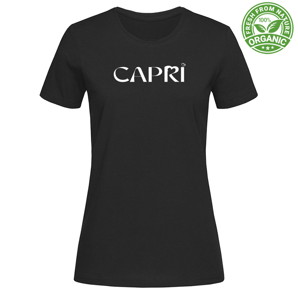 Woman Organic CAPRI MINIMAL T-Shirt WITH WHITE WRITING