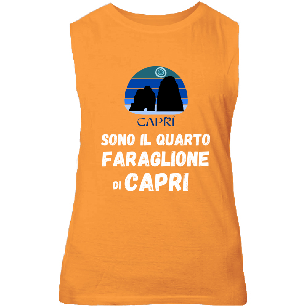 Canotta Unisex SONO IL QUARTO FARAGLIONE DI CAPRI SCRITTA BIANCA