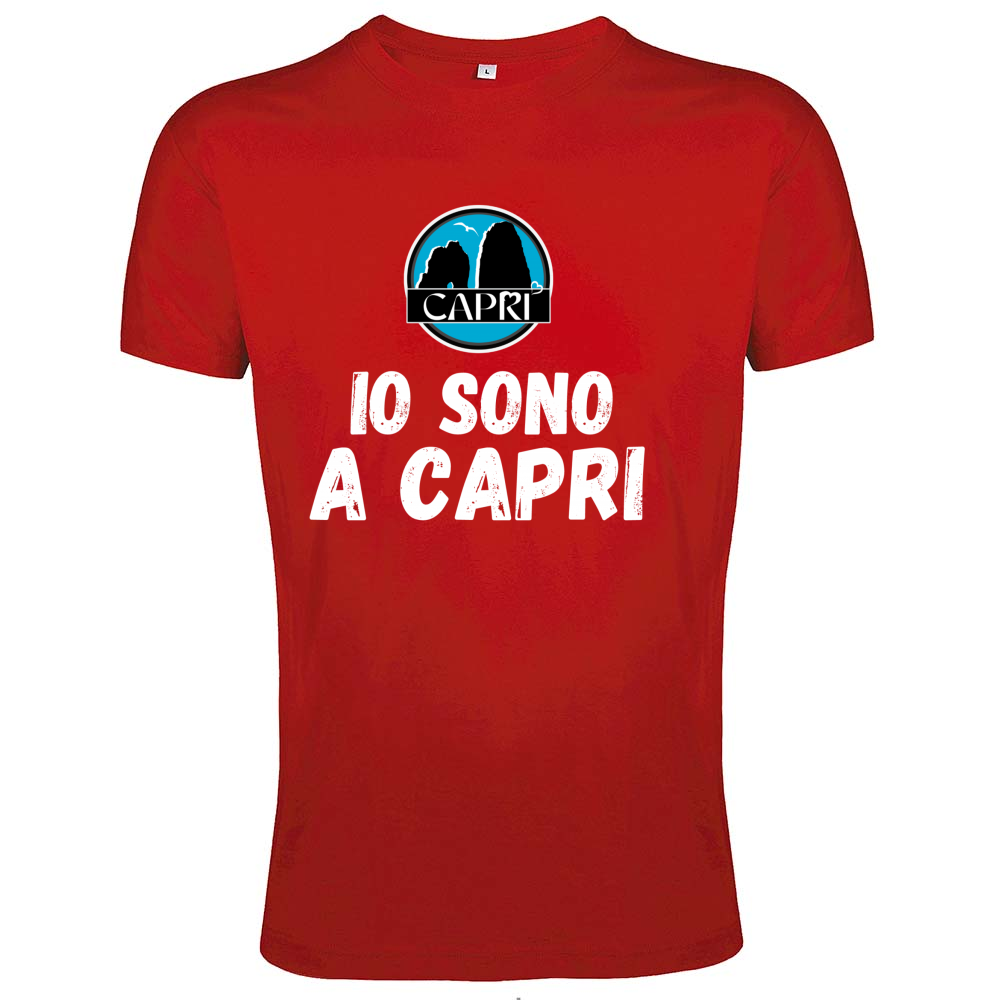 T-Shirt Men Fit IO SONO A CAPRI SCRITTA BIANCA