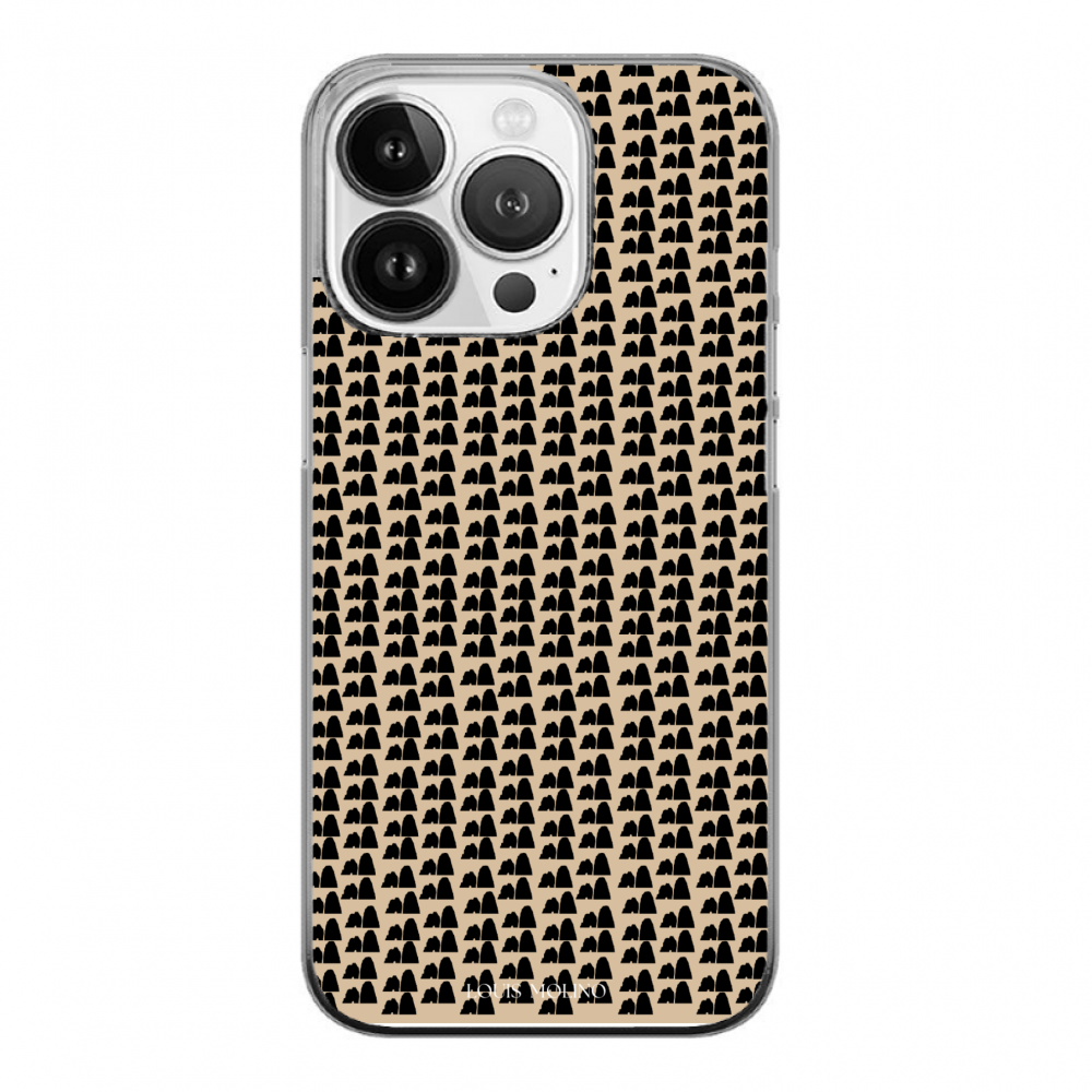 Rubber Cover iPhone 15 Pro Max FARAGLIONI IN CREAM SMALL AND BLACK