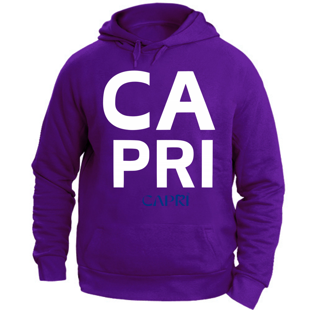 Felpa Unisex con Cappuccio CAPRI DESIGN SCRITTA BIANCA