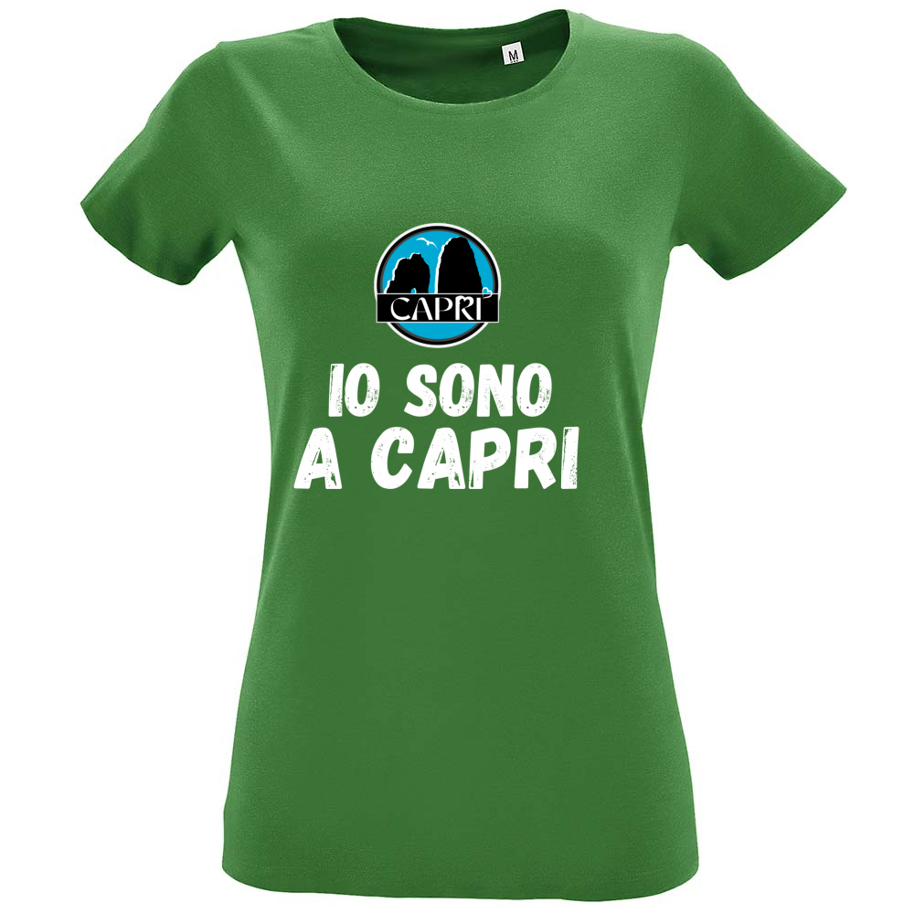 T-Shirt Women Fit IO SONO A CAPRI SCRITTA BIANCA