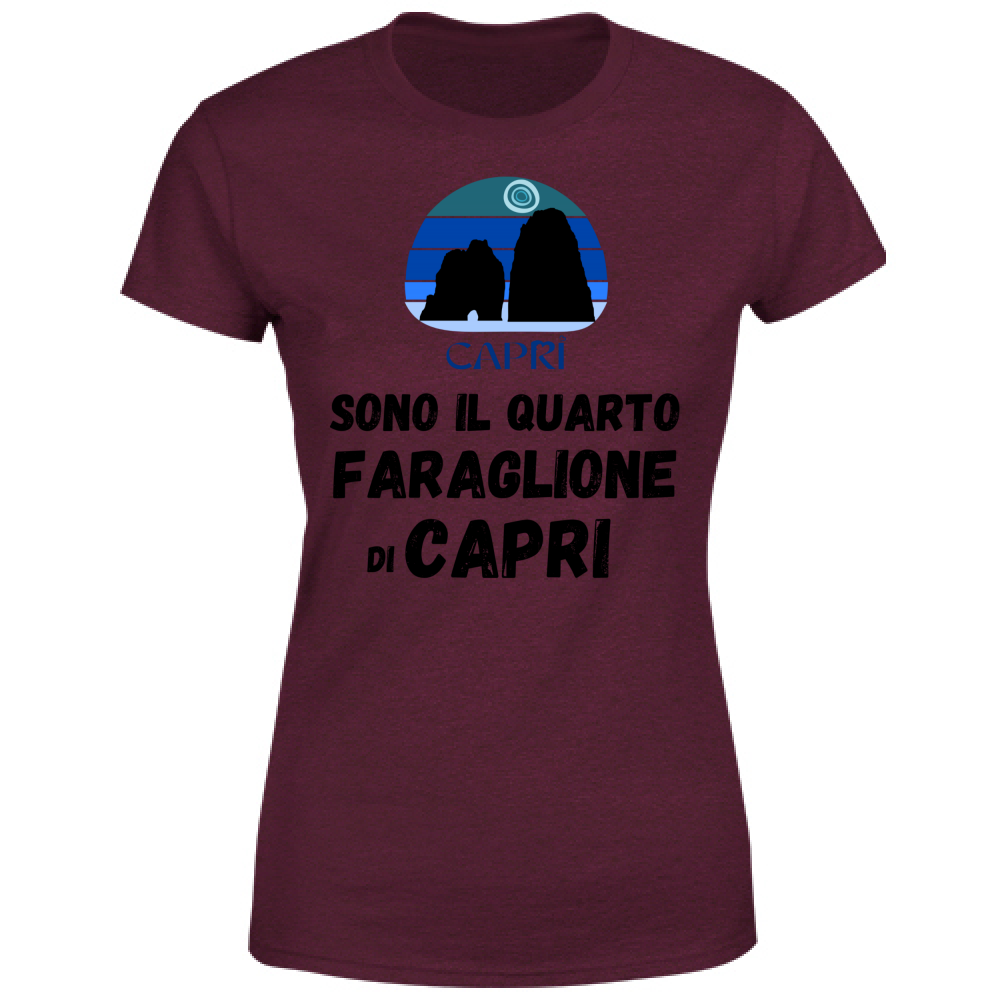 T-Shirt Donna SONO IL QUARTO FARAGLIONE DI CAPRI SCRITTA NERA