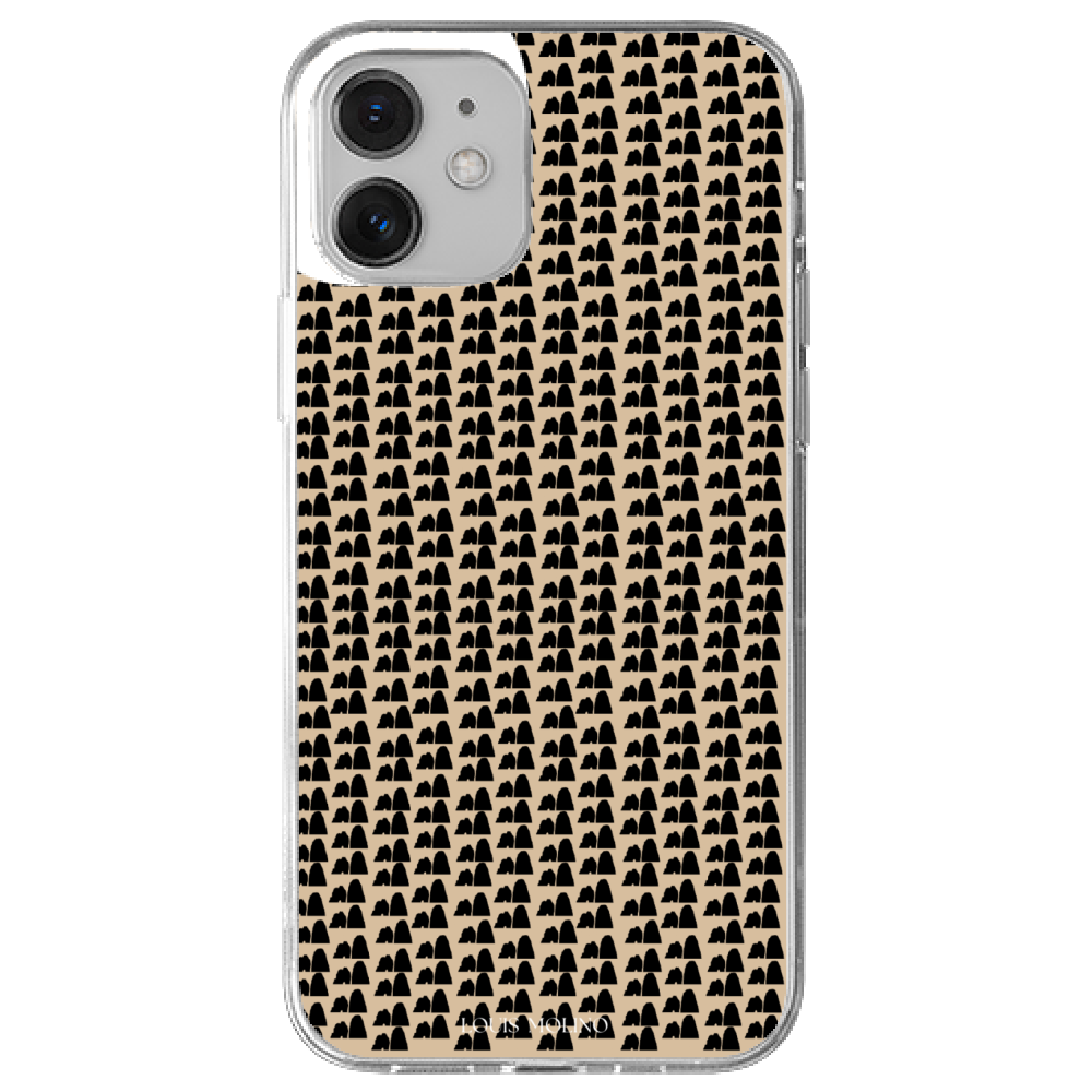 Cover Gomma iPhone 12 FARAGLIONI IN CREAM SMALL AND BLACK