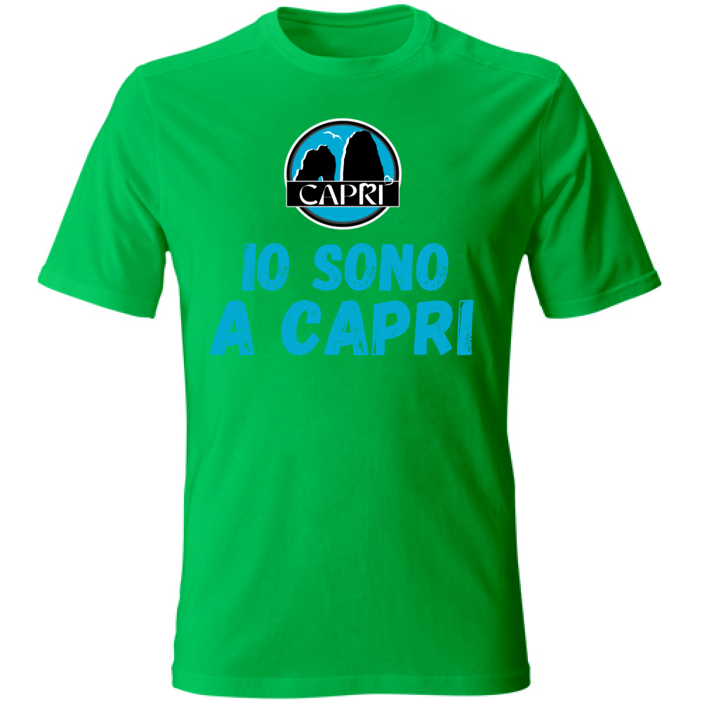 T-Shirt Bambino IO SONO A CAPRI SCRITTA AZZURRA