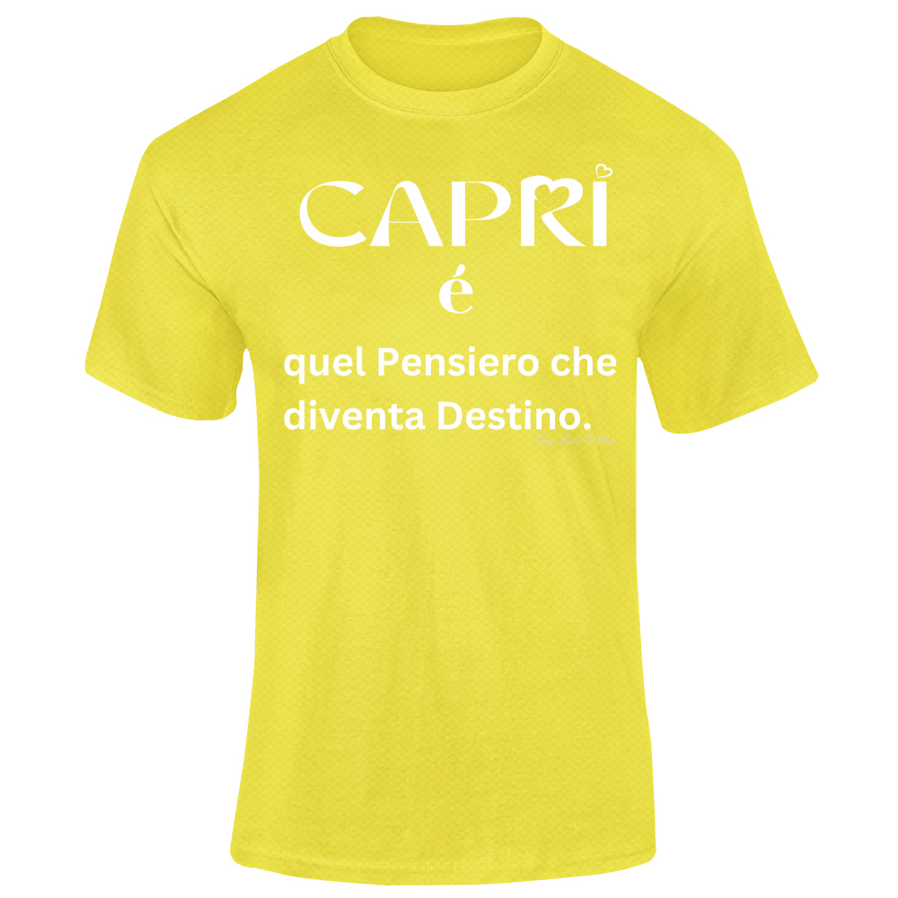 T-Shirt Unisex Dry Sport Capri quel Pensiero che diventa Destino scritta bi