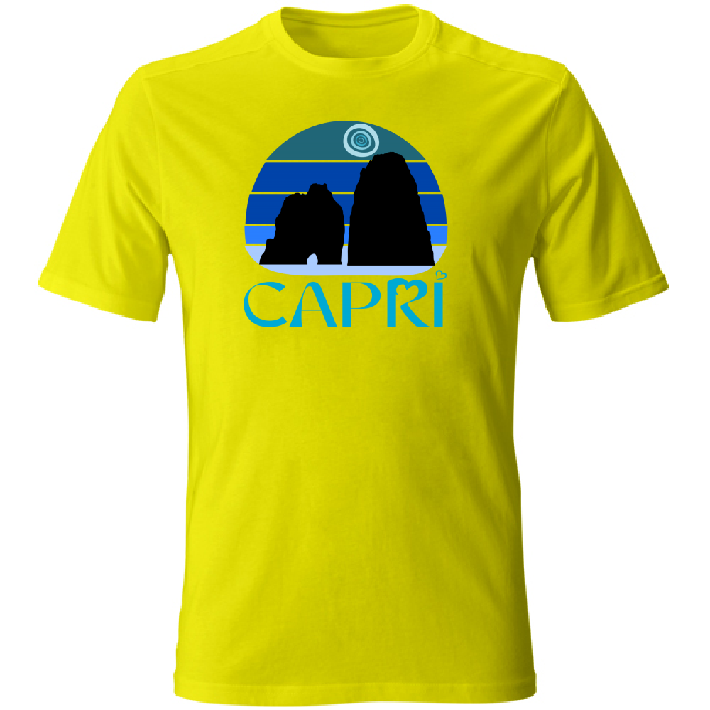 T-Shirt Unisex CAPRI VINTAGE TRAMONTO AZZURRATO