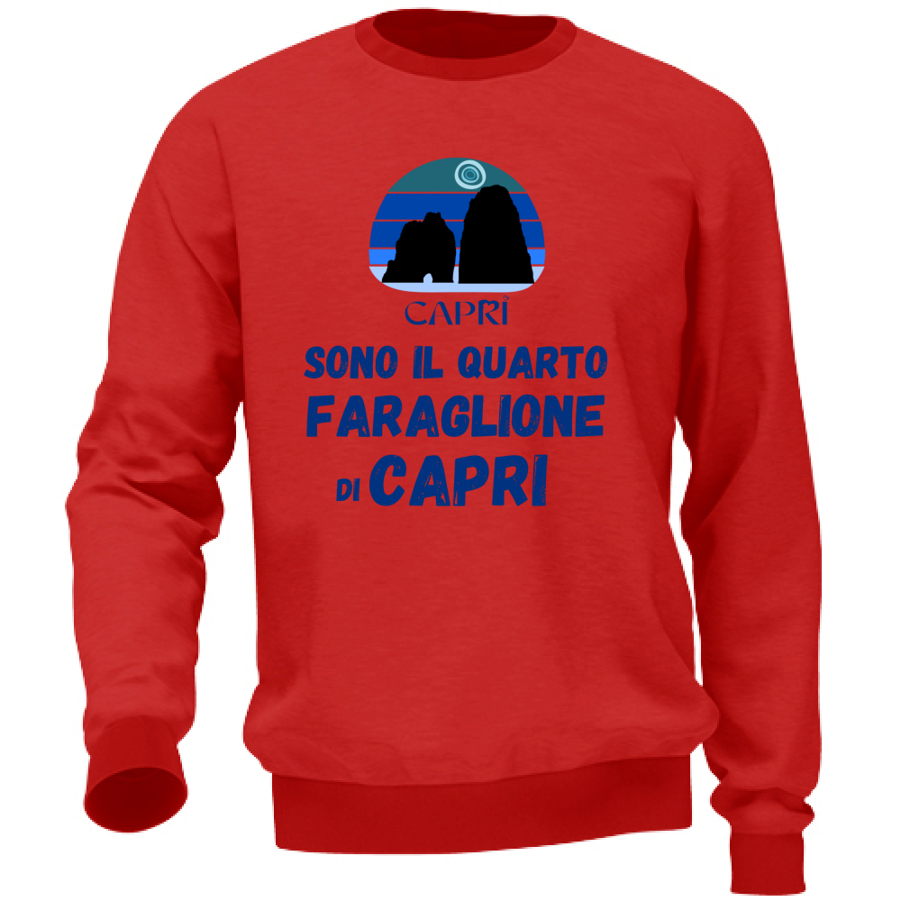 Felpa Unisex SONO IL QUARTO FARAGLIONE DI CAPRI SCRITTA BLUE