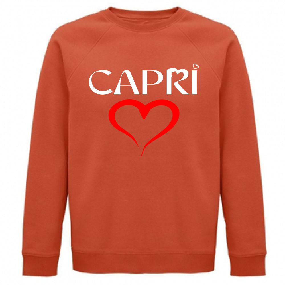 Unisex Organic Sweatshirt HEART CAPRI RED