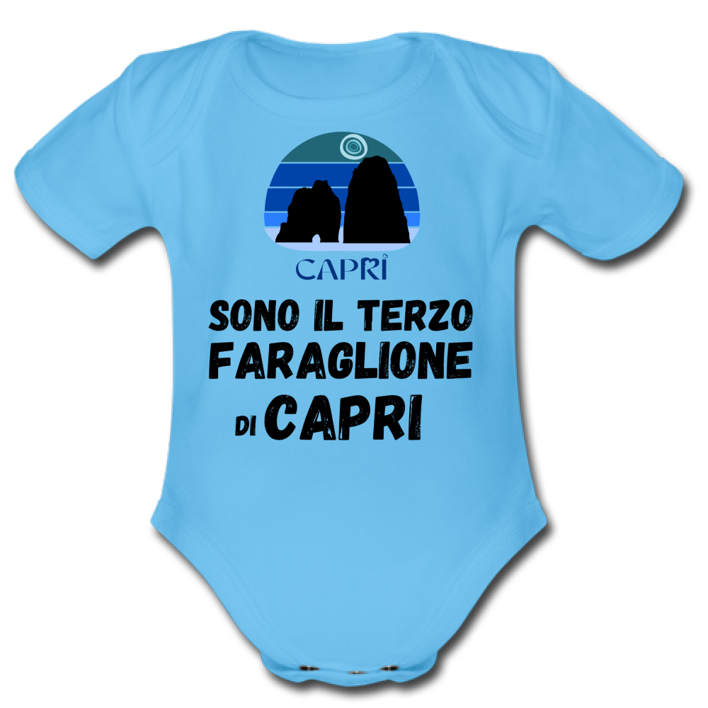 Body Bambino SONO IL TERZO FARAGLIONE DI CAPRI SCRITTA NERA