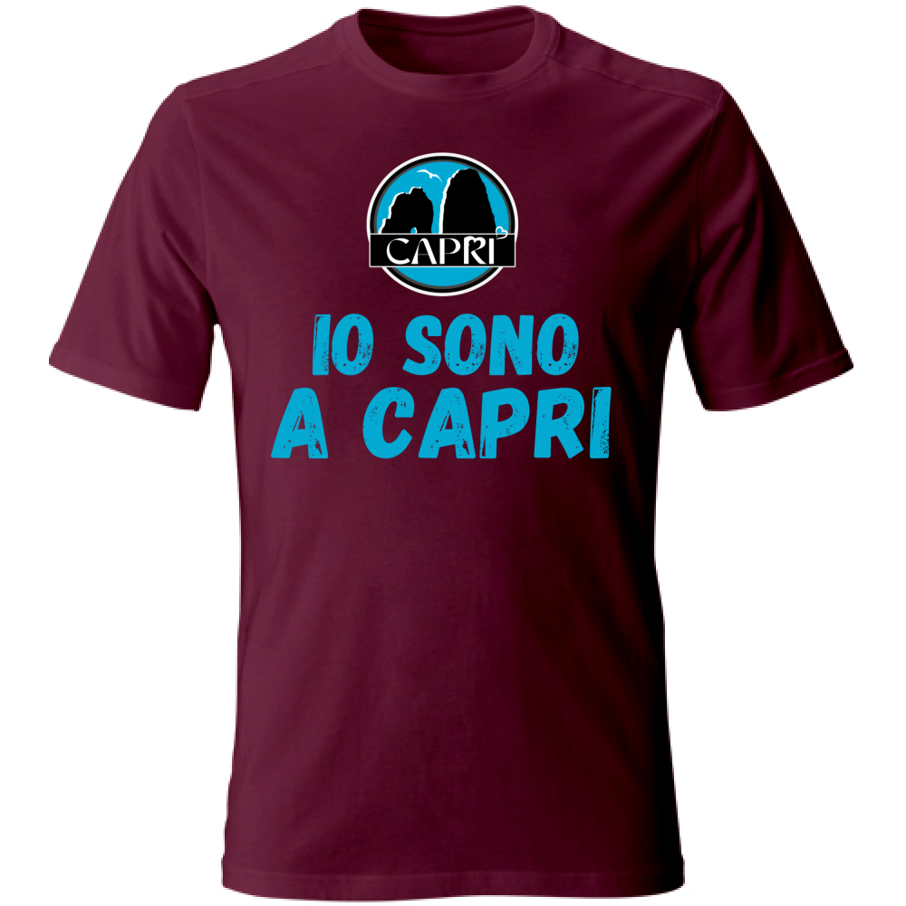 T-Shirt Unisex IO SONO A CAPRI SCRITTA AZZURRA