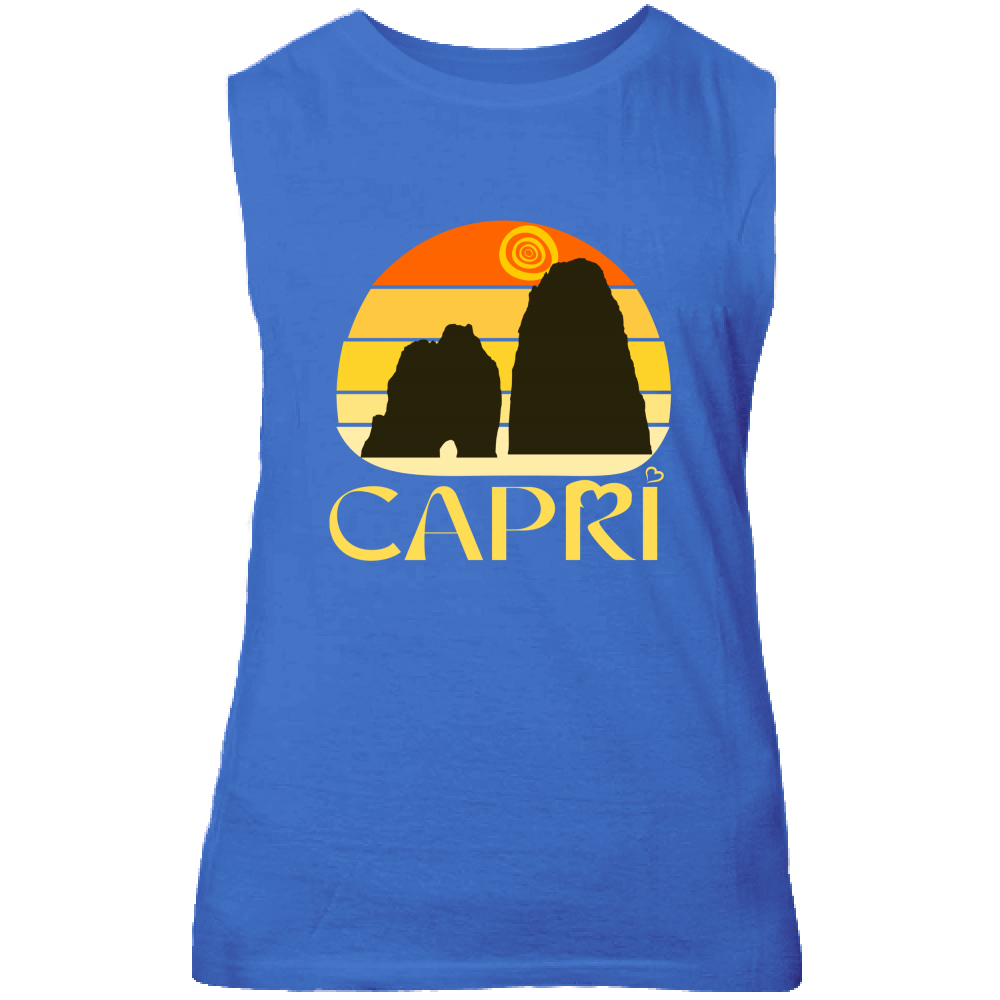Canotta Unisex CAPRI TRAMONTO VINTAGE SCRITTA GIALLO