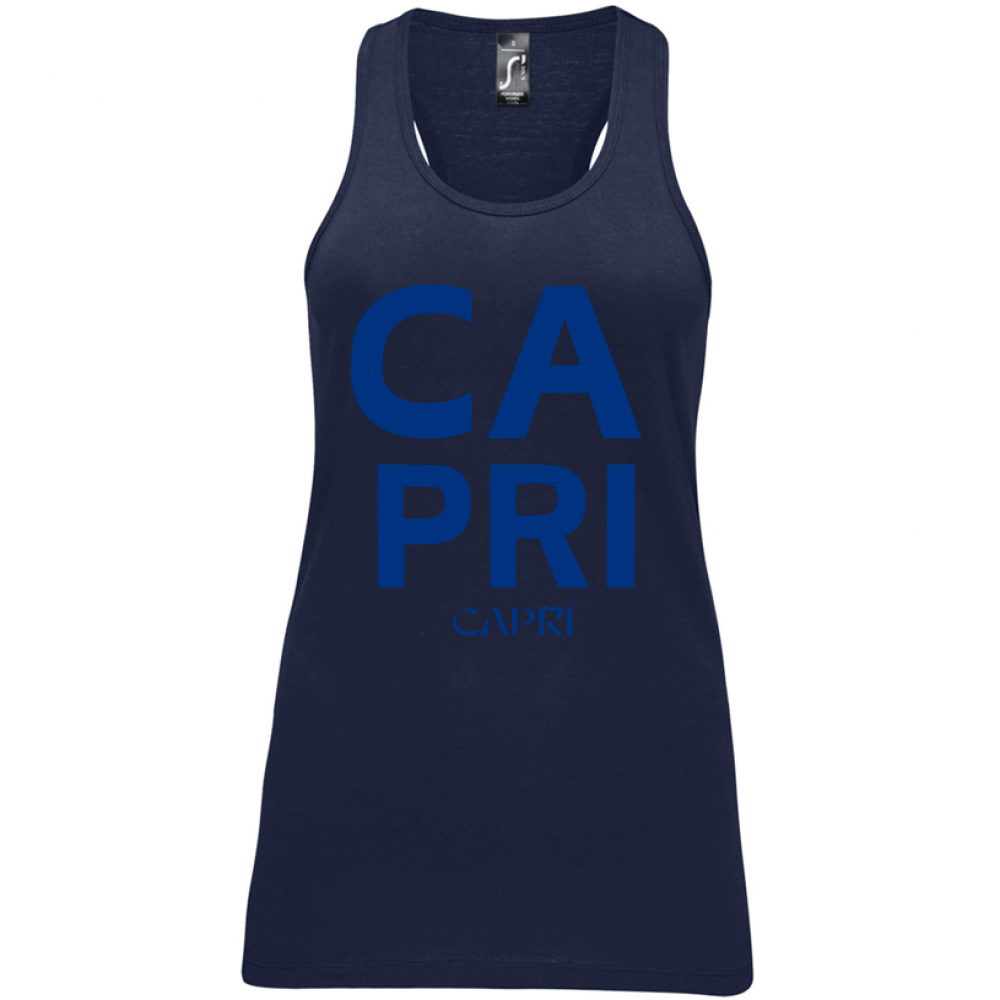Canotta Donna CAPRI DESIGN SCRITTA BLUE