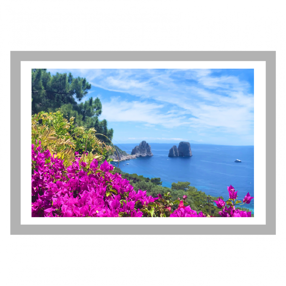Poster with Frame 45x30 Capri Mediterranean Dream wide frame