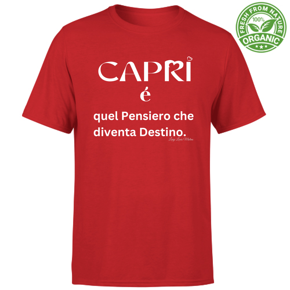 T-Shirt Bambino Organic Capri quel Pensiero che diventa Destino scritta bi