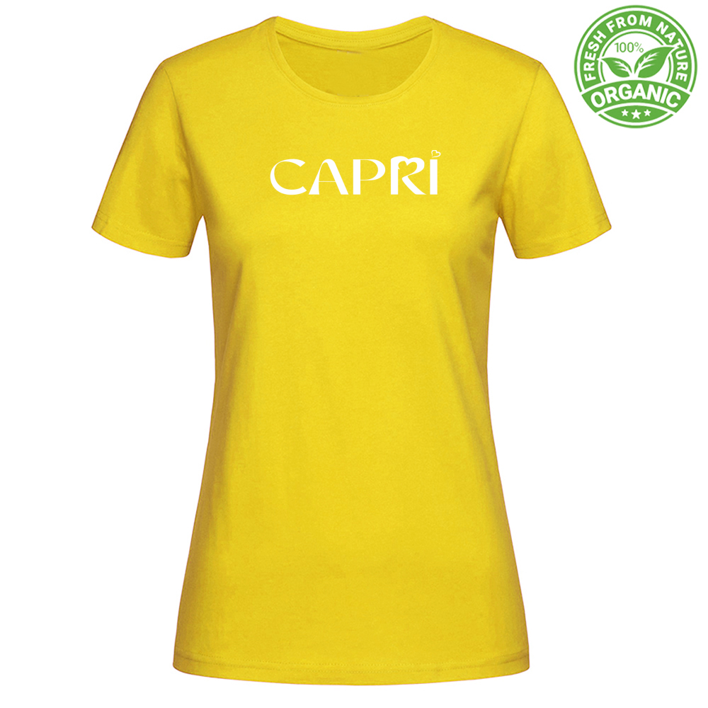 Woman Organic CAPRI MINIMAL T-Shirt WITH WHITE WRITING