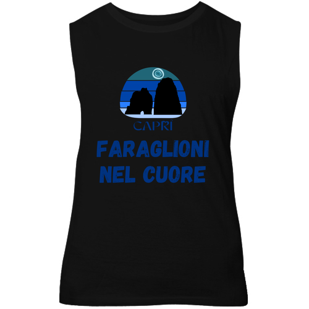 Unisex Tank Top FARAGLIONI DI CAPRI IN THE HEART WRITTEN BLUE