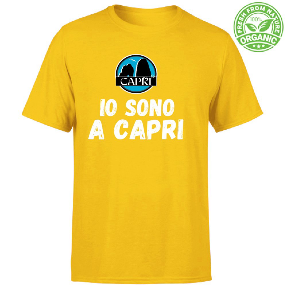 T-Shirt Unisex Organic IO SONO A CAPRI SCRITTA BIANCA