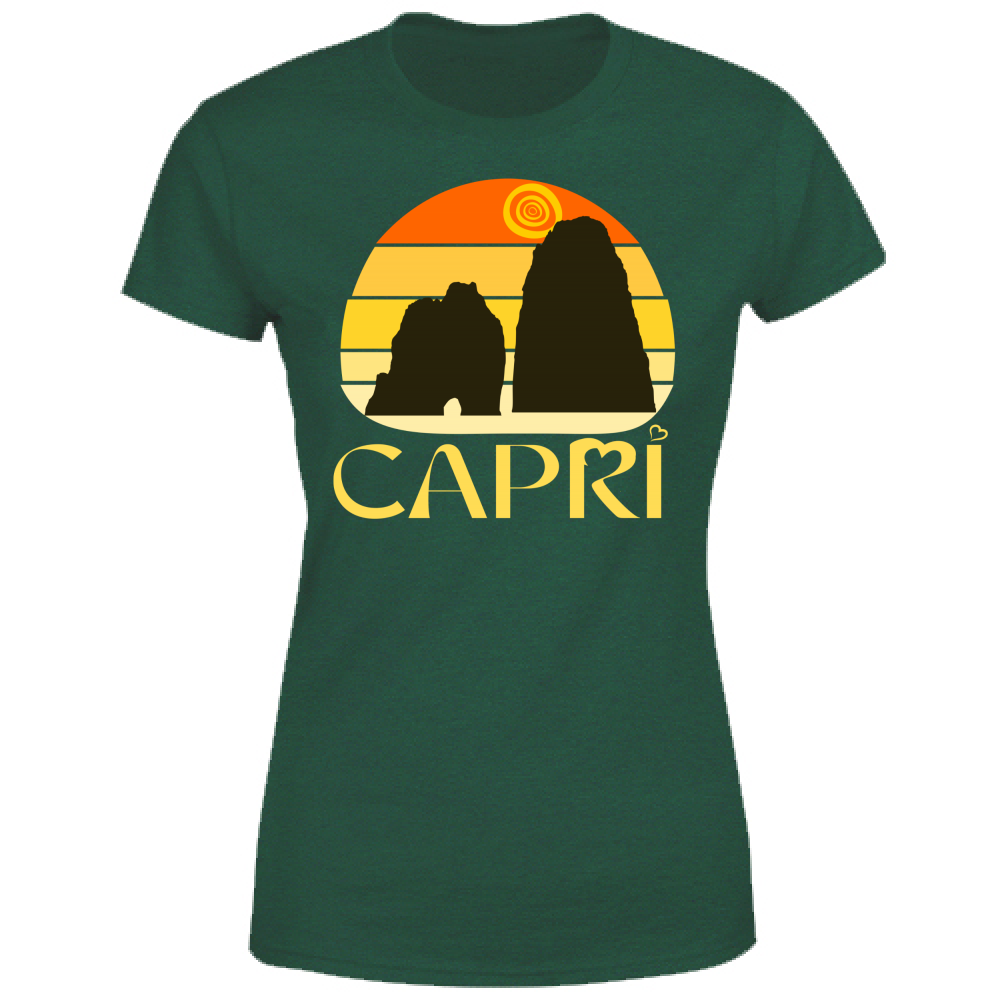 Women's T-Shirt CAPRI SUNSET VINTAGE YELLOW WRITING