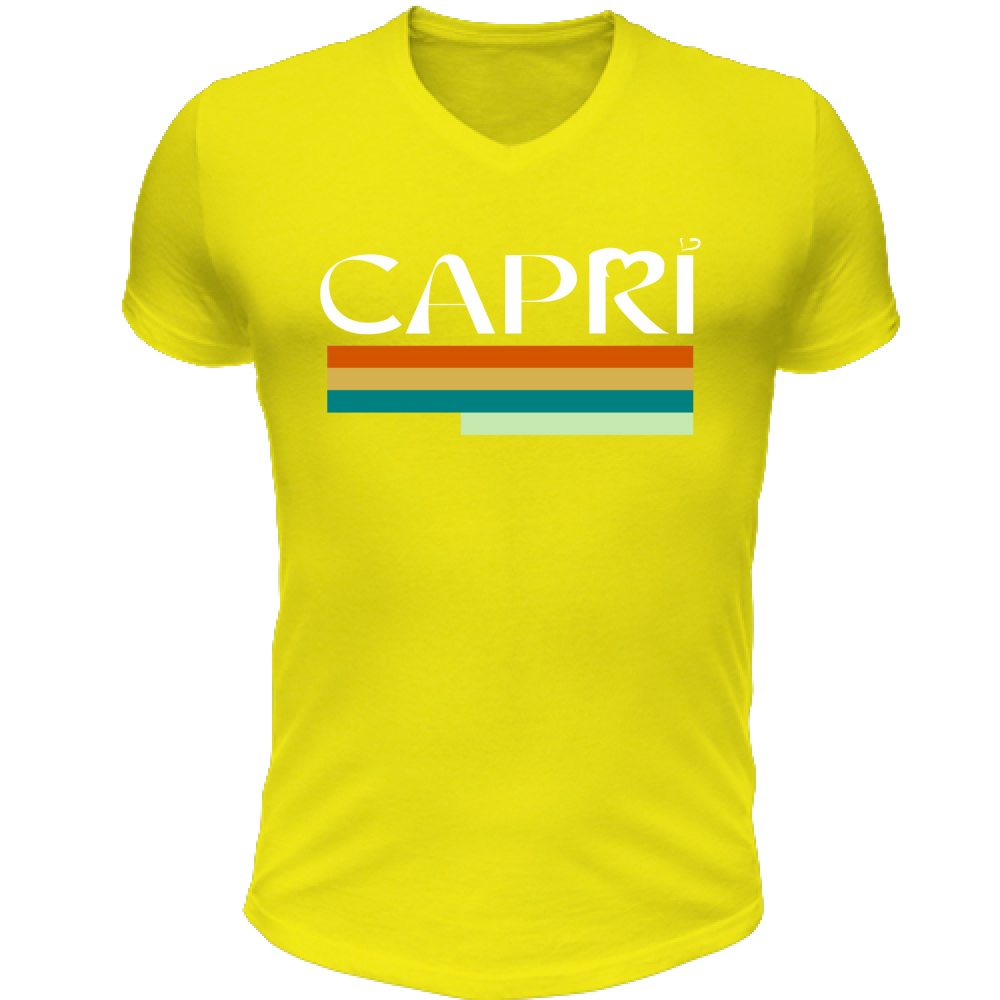 T-Shirt Unisex Scollo V CAPRI TECNICOLOR SCRITTA BIANCA