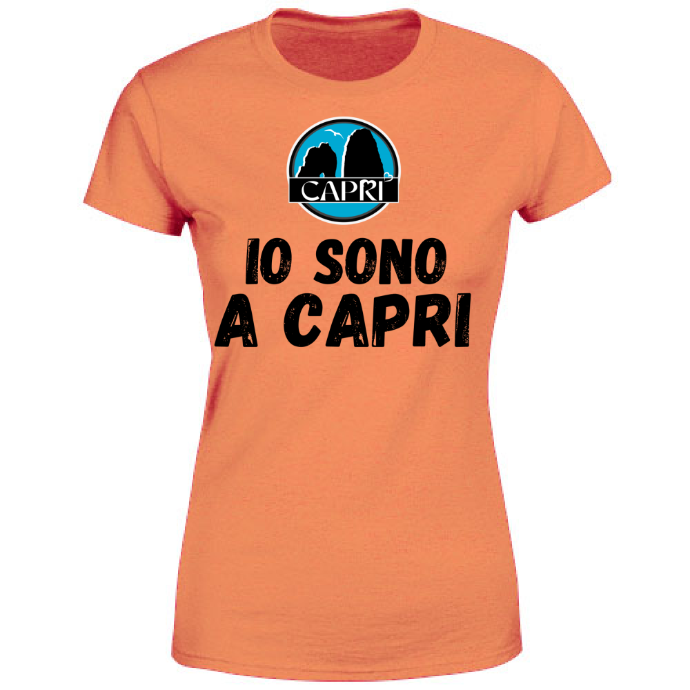 T-Shirt Donna IO SONO A CAPRI SCRITTA NERA