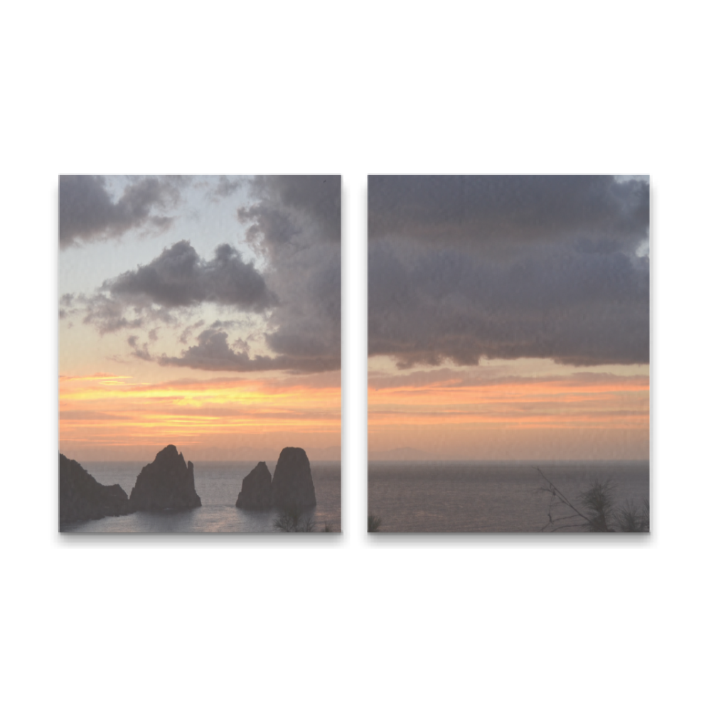 Canvas 2 Pannelli Telaio Capri Morning Symphony