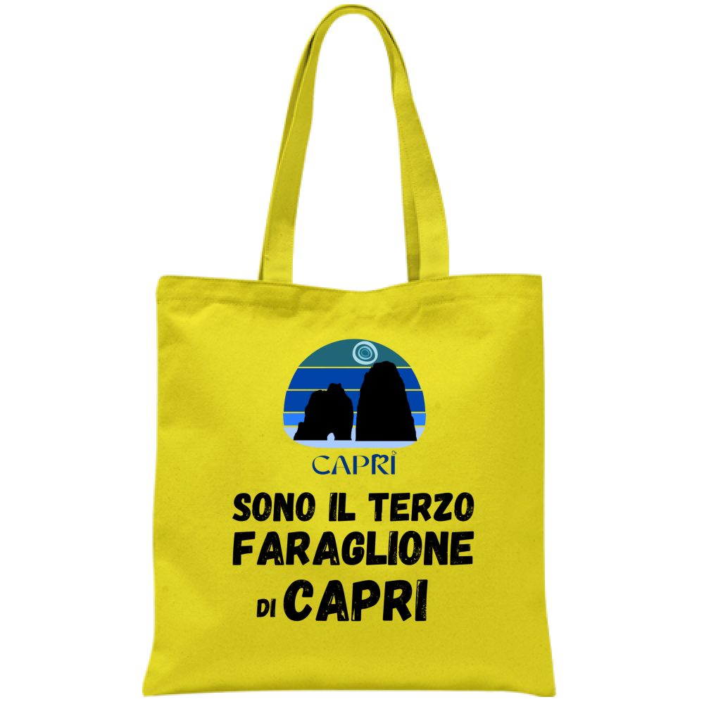 Bag I AM THE THIRD FARAGLIONE OF CAPRI BLACK WRITING