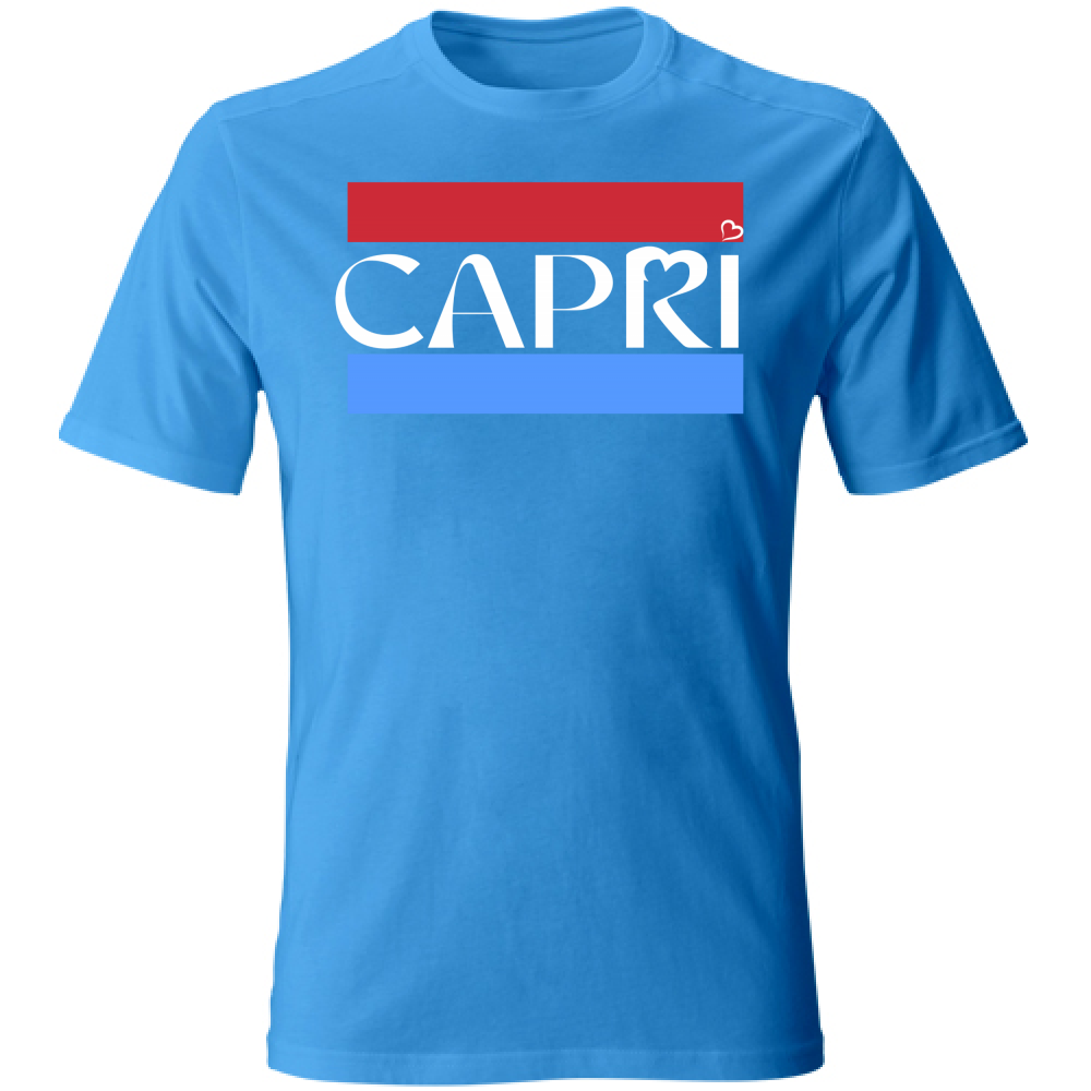 T-Shirt Unisex CAPRI FASCIA ROSSO BLUE BIANCO