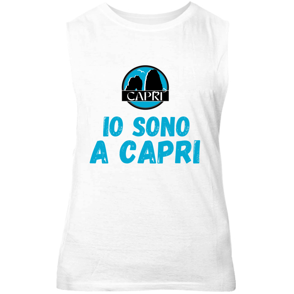 Canotta Unisex IO SONO A CAPRI SCRITTA AZZURRA