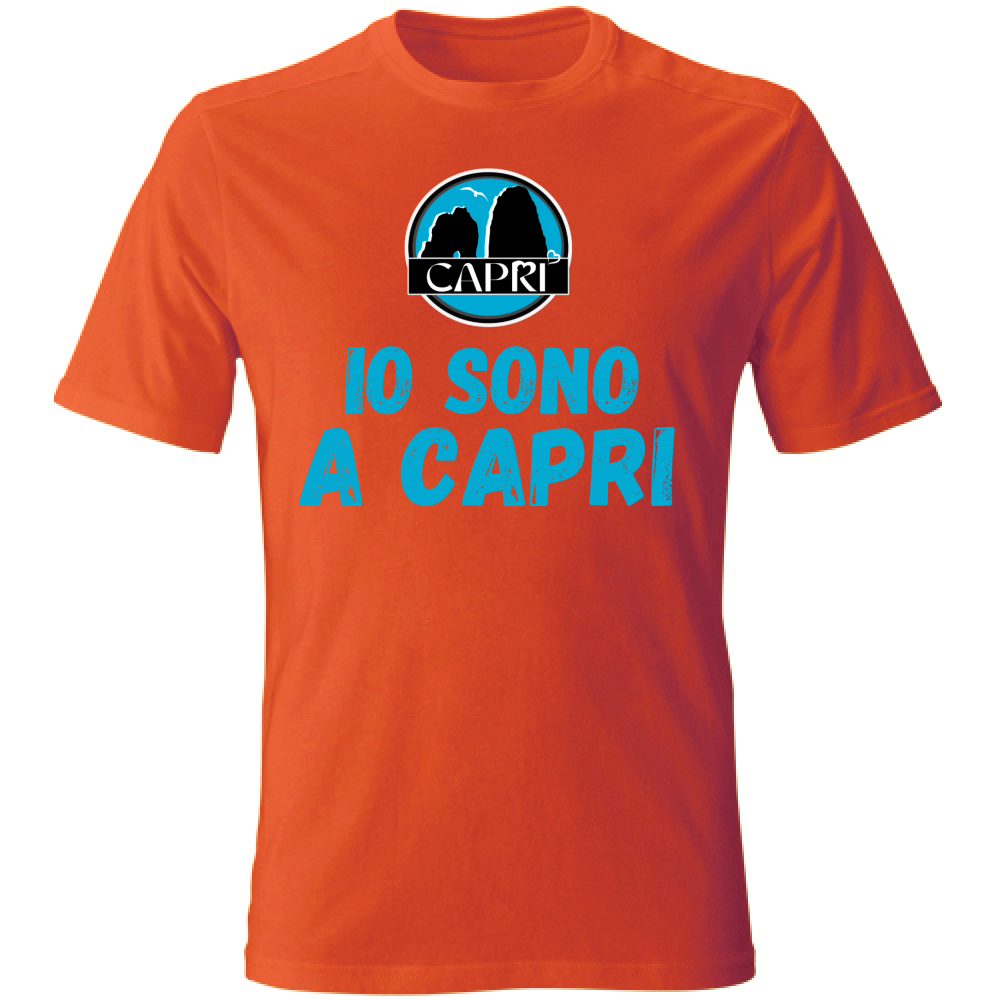 T-Shirt Unisex IO SONO A CAPRI SCRITTA AZZURRA