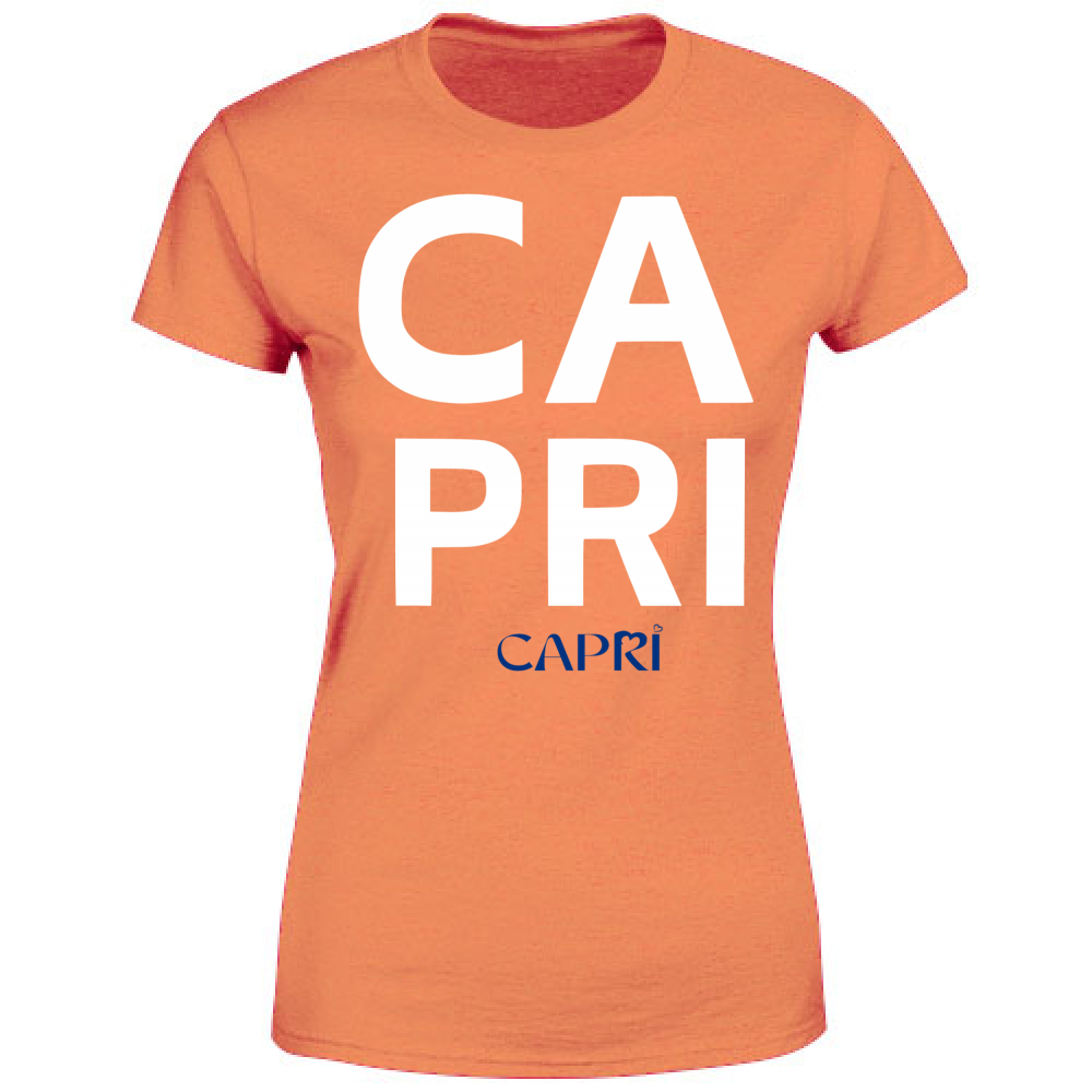 T-Shirt Donna CAPRI DESIGN SCRITTA BIANCA