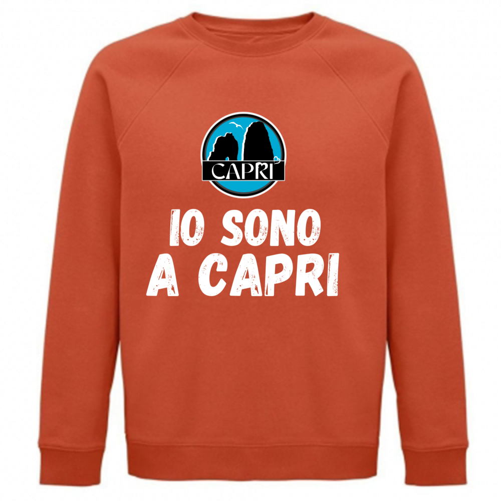 Felpa Unisex Organica IO SONO A CAPRI SCRITTA BIANCA