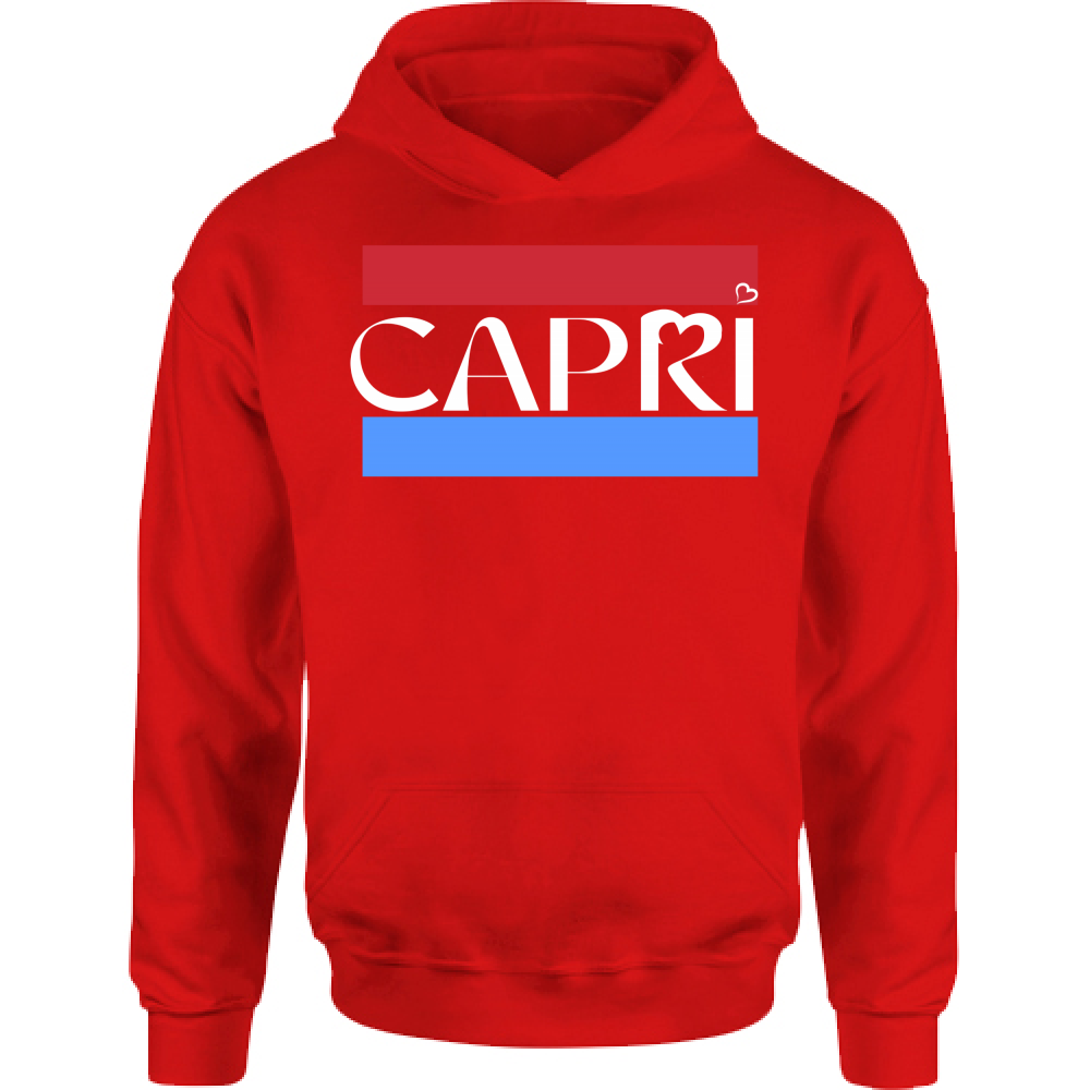 Felpa Bambino con Cappuccio CAPRI FASCIA ROSSO BLUE BIANCO