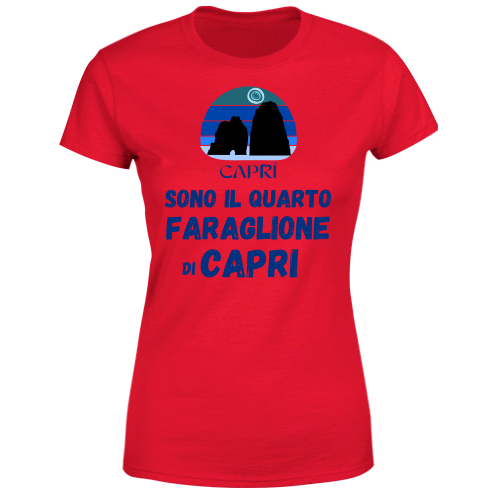 T-Shirt Donna SONO IL QUARTO FARAGLIONE DI CAPRI SCRITTA BLUE