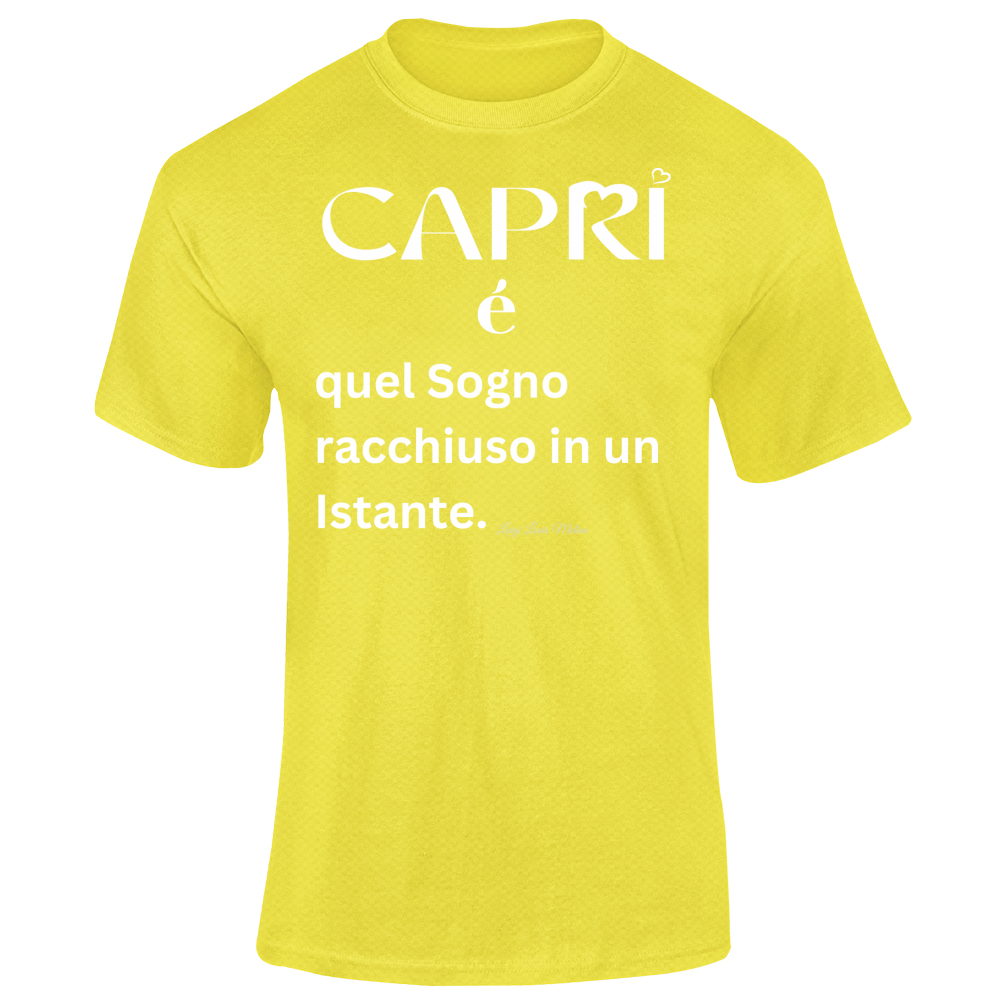 T-Shirt Unisex Dry Sport Capri Sogno racchiuso in un istante scritta bianca