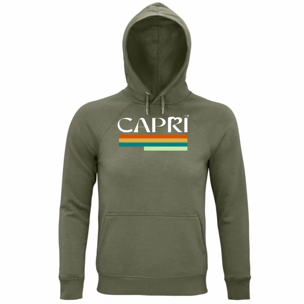 Unisex Organic Hoodie CAPRI TECHNICAL COLOR WHITE WRITING