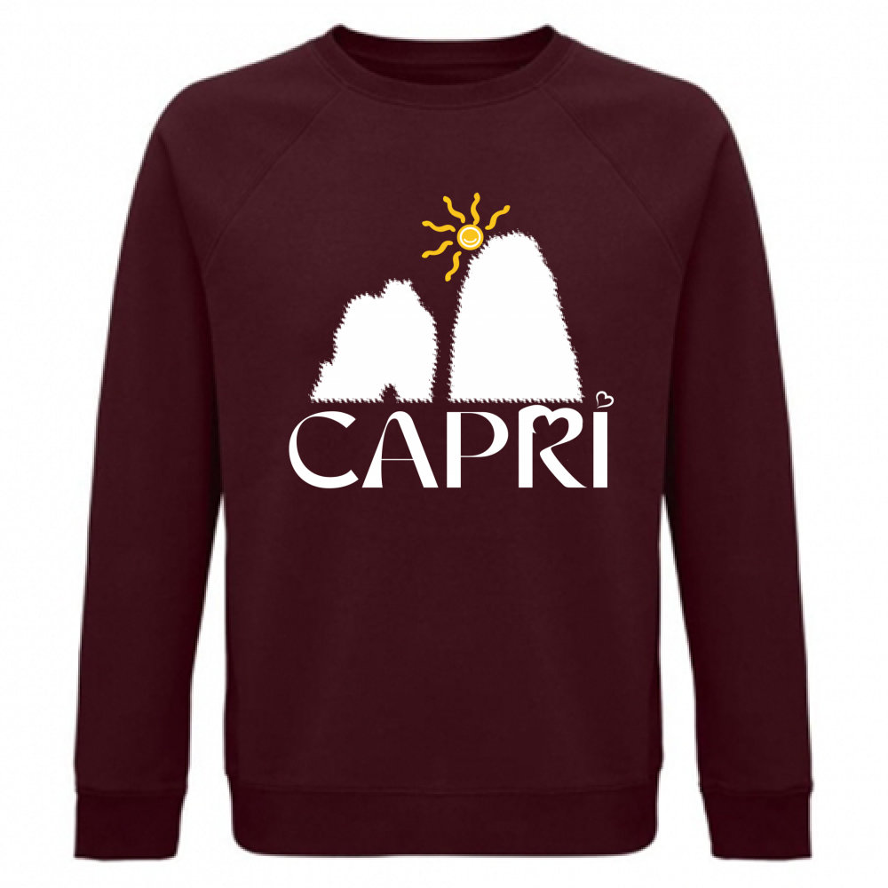 Felpa Unisex Organica CAPRI HAPPY FARAGLIONI WHITE