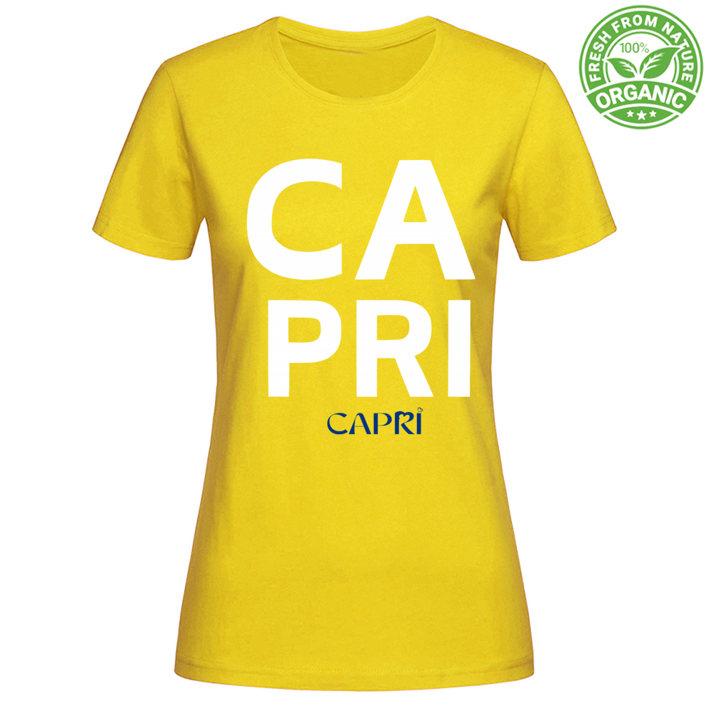 T-Shirt Woman Organic CAPRI DESIGN SCRITTA BIANCA