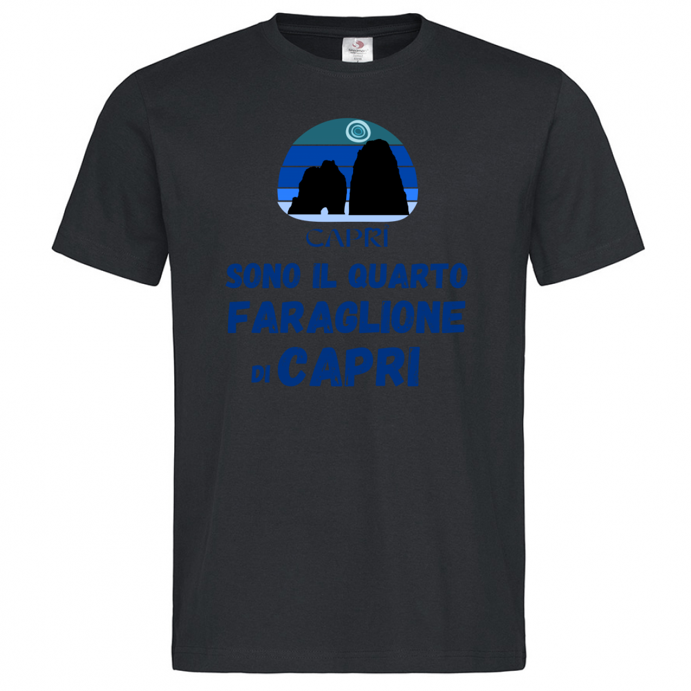T-Shirt Men Premium SONO IL QUARTO FARAGLIONE DI CAPRI SCRITTA BLUE