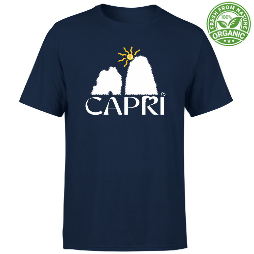 T-Shirt Unisex Organic CAPRI HAPPY FARAGLIONI WHITE