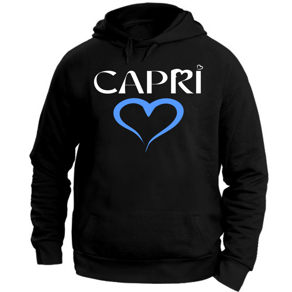 Felpa con Cappuccio Unisex Large CAPRI CUORE AZZURRO